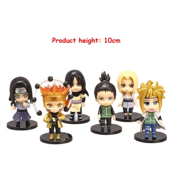 6pcs/Set Q Stila Anime Naruto, Kakashi Sasuke Sakura Naruto PVC Rīcības Figūriņas Apdares Kolekcija Dāvanu Rotaļlieta Bērniem