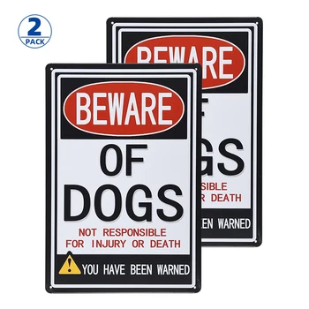 Uzmanieties No Suņa Signāls, 2 Pack Uzmanieties no Suņu Brīdinājuma Zīmes Brīdinājuma, Drošības Zīmes Iekštelpu un Āra Lietošanai Viegli Montāža Pagalmā