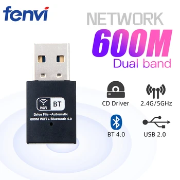 600Mbps Dual Band Mini WIFI USB Wlan Adapteri Bezvadu RTL8821CU Wi-Fi, Bluetooth 4.0, Tīkla Karte LAN Dongle Windows 7/8/10