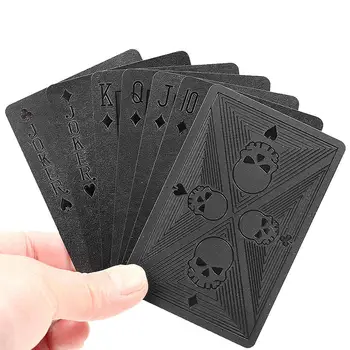 Texas Hold ' em Plastmasas Kāršu Spēli Poker Kartes Black Galvaskausa Ūdensizturīgs Pokera Zvaigzne galda Spēles Burvju Rotaļlietas