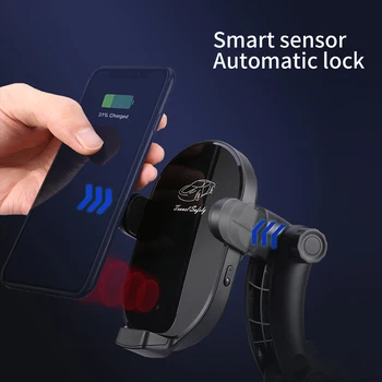 Ātri, Qi Automašīnu Bezvadu Lādēšanas Turētājs iPhone 2A Magnētisko Lādētājs Samsung Smart Indukcijas Tālruņa Turētājs Xiaomi