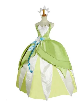 Princese un Varde Pieaugušo Tiana Kostīmu Princese Tiana zaļā kleita Varde Princis sieviešu kostīms