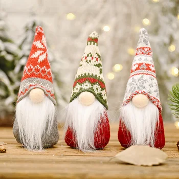 Sniegpārslas adīta cepure meža Santa Lelli Rūdolfs Sejas Lelle Rotājumi Ziemassvētku Kulons Ir 2021. Priecīgus Ziemassvētku Dekori Mājas