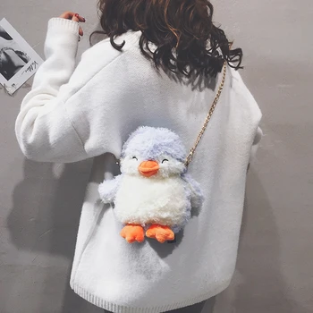 Candice guo plīša rotaļlieta pildījumu lelle karikatūra dzīvnieku pingvīns crossbody Soma monētu maisiņu somā maku meitene pakete dzimšanas dienas dāvanu 1gab.