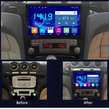 Android 10.0 GPS Navigācija, Radio, DVD Atskaņotājs Ford-S-Max 2006-2008 Video Atskaņotājs, Stereo Headuint GPS bezmaksas Uzcelta Carplay dsp