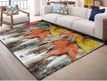 Jaunu Abstraktu Ziedu Lapu Mākslas Paklāja Dzīvojamā Istaba Guļamistaba Anti-slip Grīdas Paklājs Modes Virtuves Paklāju paklājos