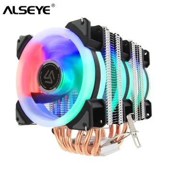 ALSEYE ST-90 CPU Cooler 6 Heatpipe ar RGB 4pin CPU Ventilators Augstas Kvalitātes CPU Dzesēšanas Jaunas Ielidošanas atbalsta LGA775/115X/1200/1366/2011