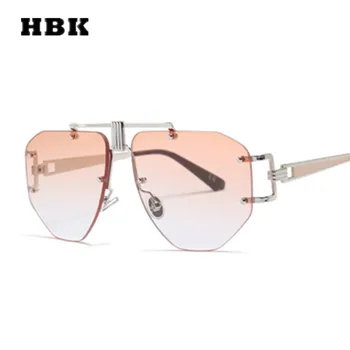 HBK Unisex Izmēģinājuma Saulesbrilles Liels Rāmis Vintage Sievietes Vīrieši Pavisam Dizainers 2018 Jaunu Modes Moderns Saules Brilles UV400 Slīpums