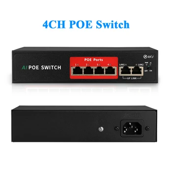 Techage 48V 4CH 8CH Tīkla POE Switch 10/100Mbps IEEE 802.3 af/pie Ethernet tīkla IP Bezvadu AP CCTV Kameras Sistēma