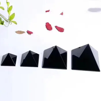 Black Obsidian Piramīdas Kristālu Enerģiju Dziedināšanai Biroja Galda Rotājumu Dāvanas THIN889
