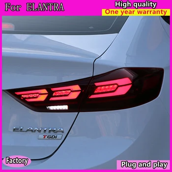 Auto Stils par Hyundai Elantra aizmugurējos lukturus, Jaunu LED lukturu 2016-2018 LED Aizmugures Lukturi Miglas lukturi DRL+Bremzes+Parks+Signāla gaismas