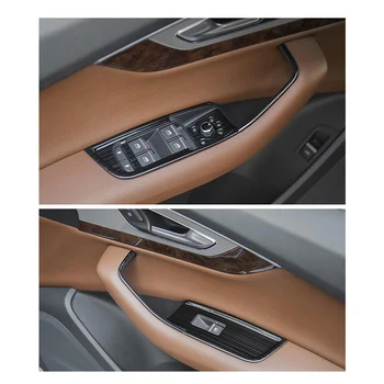 Auto stils durvju roku balstu paneļa aptver apdares loga stiklu pacēlāju pogas rāmja uzlīmes Audi q7 2016-2018 auto Piederumi LHD
