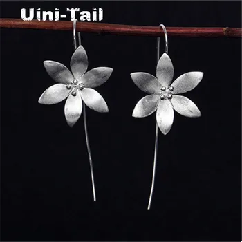 Uini-Asti jauns 925 sterling sudraba oriģināls roku darbs temperaments lotus auskari Ķīniešu stila modes tendence rotaslietas GN586