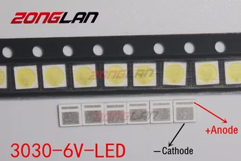 LED 1000pcs/PARTIJA, Apgaismojums High Power LED 1.8 W 3030 6V balts 150-187LM PT30W45 V1 TV Piemērošanu