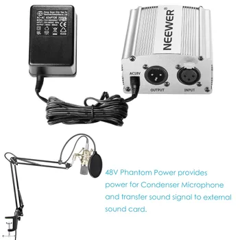 Neewer NW-700 Kondensatoru Mikrofonu Komplekts NW-35 Uzplaukums Šķērveida Roku, Stāvēt, ar Triecienu Mount Mājas Studijas Ieraksta 48V Barošanas