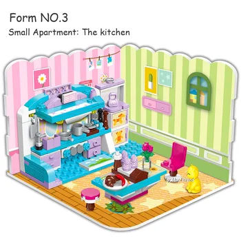 3in1 Draugiem Sērijas Morden Princese Guļamistabas Komplekts Rotaļu Pils Māju DIY Celtniecības Bloku Rotaļlietas Bērniem, Meitenēm, Ziemassvētku Dāvanas