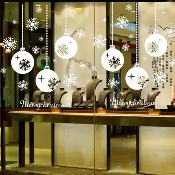 Jaungada uzlīmes uz logiem ziemassvētku uzlīmes Ziemassvētku Sniegpārsla Logu Uzlīmes Uz Sienas Guļamistabā, Dzīvojamā Istabā Sienas NOV16