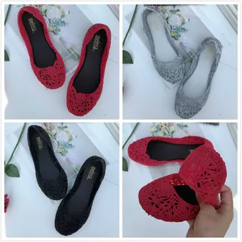 Sieviešu vasaras sandales rožu dobi no putna ligzdu elpojošs dzīvoklis kurpes lady jelly pludmales apavus vienu mīkstas kurpes SHW057