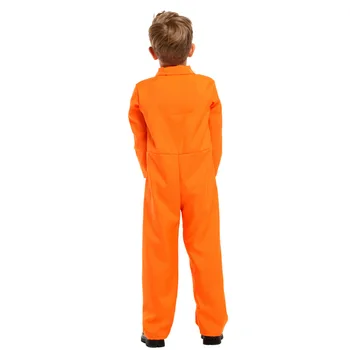 Apelsīnu Zēni Halloween Ieslodzītais Jumpsuits Vienotu Kostīms Bērniem Bērnu Noziedzīgu Cosplay Karnevāls Purima Lomu spēles puse kleita