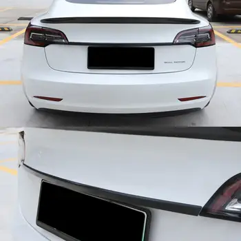 LUCKEASY Auto Nerūsējošā tērauda asti apgriezt, Lai Tesla Model 3 2017-2021 Asti Vārtiem asti apgriezt 1 GAB. / komplekts