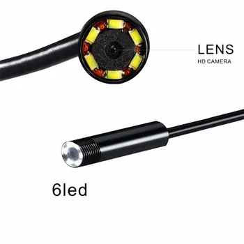 Jaunu 2M 7mm Objektīvs USB Endoskopu, 6 Led Ūdensizturīgs USB Endoskopu Čūska Pārbaudes Borescope Caurule Video Kamera Android Tālruņiem