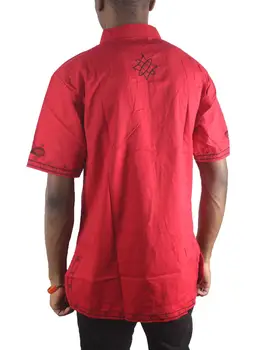 Vīriešu Sarkanu Izšuvumu Dienvidāfrikas pāris Ankara stilu krekls