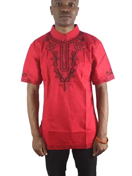 Vīriešu Sarkanu Izšuvumu Dienvidāfrikas pāris Ankara stilu krekls