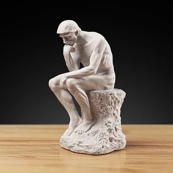 Nordic Style Domātājs Statuja Apdare Radošo Meditator Skulptūru Mājas Dekoru Mūsdienu Mākslas Grāmatu Plaukts Vīna Skapis Mīksta Apdare