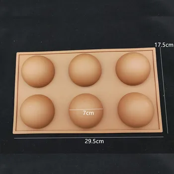 Karstā 6 Caurumi Daļēji puslodes Silikona Kūka Pelējuma 3D Karamele Šokolādes Ziepes Pelējuma DIY Cepot Kūka Dekorēšanas Instrumentiem Silikona veidne