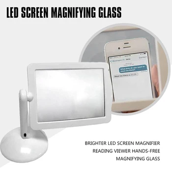 Vairumtirdzniecības Gaišāku LED Ekrāna Lupa Lasījumā Skatītāju Rokās-Bez Palielināmā Stikla