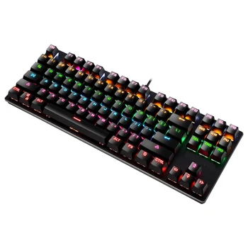 ALLOYSEED Mehāniskās Klaviatūras USB Vadu Spēļu Tastatūra, RGB Samaisa Backlit 87 Taustiņi Anti-dubultattēlu Zilā Slēdzis Spēlētājs Portatīvo DATORU