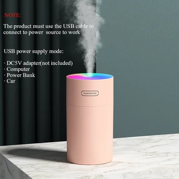 USB Ūdens Difuzoru gaisa gaisa mitrinātāju, 270ml Ultraskaņas Vēsā Migla Maker Fogger ar Krāsainiem LED Gaismas Automašīnu Mini Aromātu Humidificador