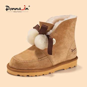 Donna-2020. gadā Ziemas Siltā Kažokādu Sniega Zābaki, Platforma Nubuck Āda Vilnas Sieviešu Kurpes Potītes Boot Jaunu Modes Oriģināls Dizains