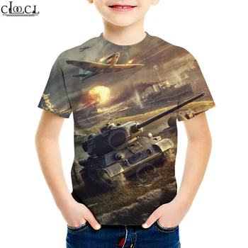 Bērnu no 4 Līdz 13 Gadiem Bērniem Spēles World of Tanks T Krekls Zēnu, Meiteni, 3D Druka Īsām Piedurknēm Apģērbs Pusaudžiem, Modes Topi