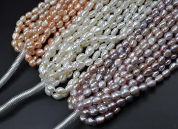 Baroka daudz 10 dzīslas 8*10mm īstas Kultivētās saldūdens pērles