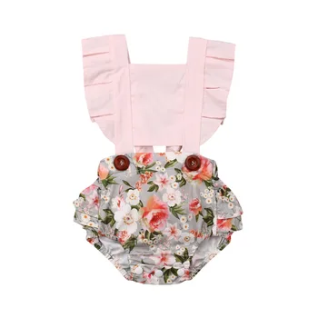Baby Girl Apģērbu Gudrs Jaundzimušais Meitene Bērns bez Piedurknēm, ar Ziedu rakstu Romper Vasaras Mežģīņu Jumpsuit Tērpiem 0-24M