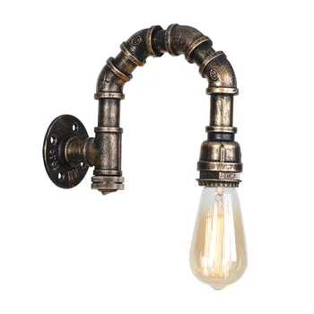 Bēniņi Rūpniecības Rūsas Cauruļu Retro Sienas Lampas Vintage E27 LED Sconce Sienas Deg Dzīvojamā Istaba Guļamistaba Bārs