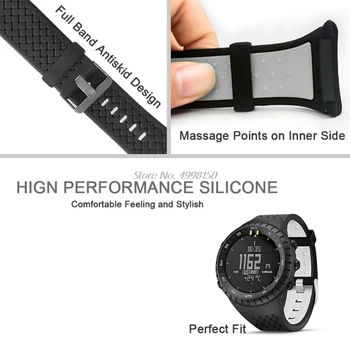 1Set Divu toņu Mīksta Silikona Watchband Delnas Siksniņu, Anti-Scratch Skatīties Screen Protector for Suunto Core Smart Skatīties Piederumi