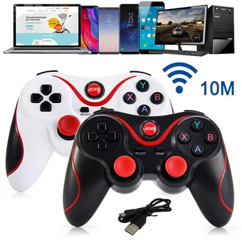 Bezvadu Bluetooth Gamepad Android Mobilo Tālruni, Tabletes Smart TV Set-Top Box Spēles kursorsviru Kontrolieris USB Rokturis Balts/Melns