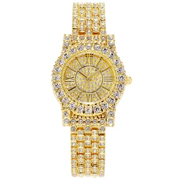 Luksusa Pilnā Dimanta Sieviešu Skatīties Kristāla Dāmas Rokassprādze Rokas Pulksteņi Pulkstenis relojes Kvarca dāmas rokas pulksteņi sievietēm 9109235
