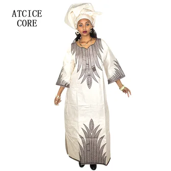 āfrikas kleitas sieviete bazin riche izšūšana dizaina gara kleita LA089#