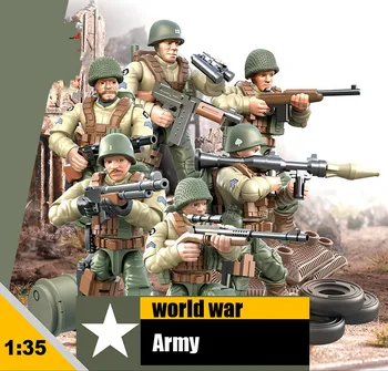 1:35 mēroga pasaules kara militāro Kaujas Reinzemes armijas darbības rādītāji mega bloks ww2 ieroci ieroci celtniecības ķieģeļi, rotaļlietas, dāvanas,