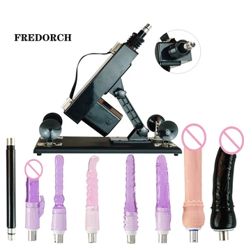 Fredorch Jaunas Seksa Mašīna vīriešiem un sievietēm sieviešu vibrators ar 5 dildo regulējams leņķis bagāžnieka ložmetējiem seksa rotaļlietas