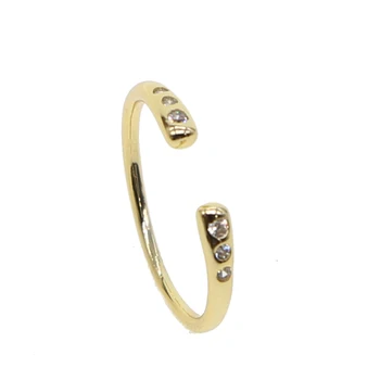 AAA Zircon Kāzu Gredzeni sievietēm atvēršanas smalku zelta krāsas Kristāla saderināšanās gredzeni sieviešu anel regulējams izmērs