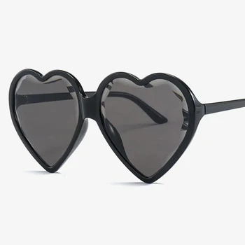 Sarkanā sirds formas saulesbrilles jauns moderns liels vintage saules brilles sievietēm plastmasas rāmis sirds saulesbrilles luksusa dizaineru toņos