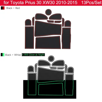 Toyota Prius 30 XW30 ZVW30 2010 2011 2012 2013 Gumijas Anti-slīdēšanas Paklājiņš Durvju Groove Kausa pad Kalniņi Auto Piederumi