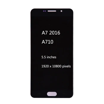 Super Amoled lcd Samsung Galaxy A7 Līdz 2016. A710 A710F A710M A710Y LCD Displejs ar Touch Screen Digitizer Montāža