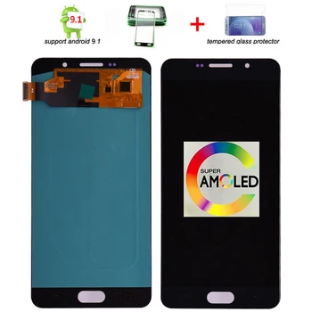 Super Amoled lcd Samsung Galaxy A7 Līdz 2016. A710 A710F A710M A710Y LCD Displejs ar Touch Screen Digitizer Montāža