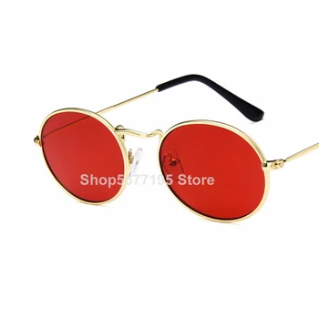 Jauno Modes Vintage Retro Ovālas formas Saulesbrilles Elipsei Metāla Rāmja Brilles Moderns 2020. Gadam Toņos Brilles Sievietēm Anti UV400