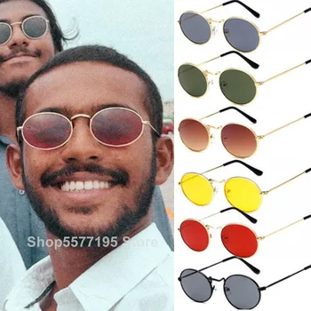 Jauno Modes Vintage Retro Ovālas formas Saulesbrilles Elipsei Metāla Rāmja Brilles Moderns 2020. Gadam Toņos Brilles Sievietēm Anti UV400